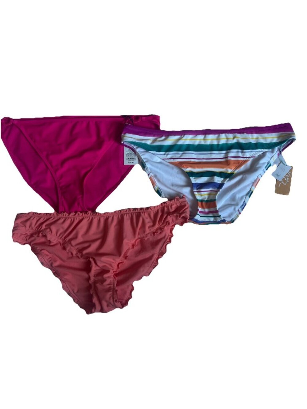 Lot of 3 Kona Sol swimwear bikini bottoms ONLY! pink orange NWT's sz XL 16